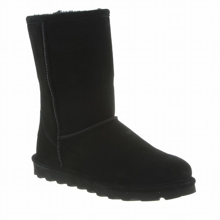 Bearpaw Elle Short Short Boots UK - Women's Boots Black ||WVTMLH-617||